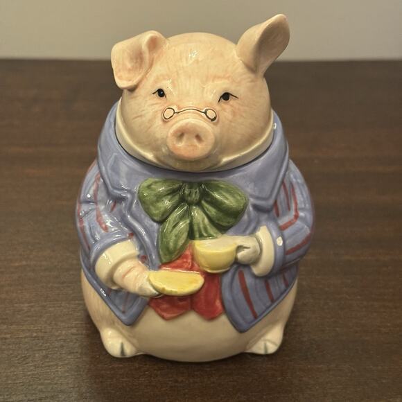 VTG Fitz and Floyd "Bacon and Eggs" Pig Hen Creamer & Sugar 1987 Cottage Core - Picture 7 of 16